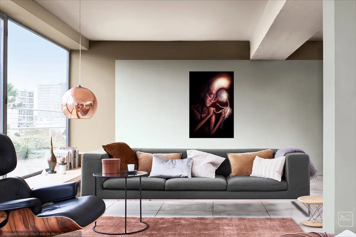 Impression of artwork embrace your grief in the livingroom